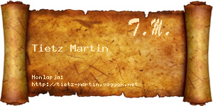 Tietz Martin névjegykártya